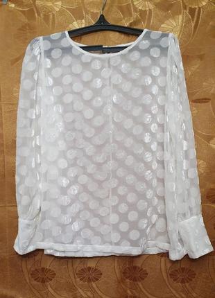 Блузка білого кольору з велюровим візерунком
