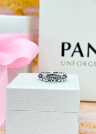 Тройное ленточное кольцо pandora с паве3 фото