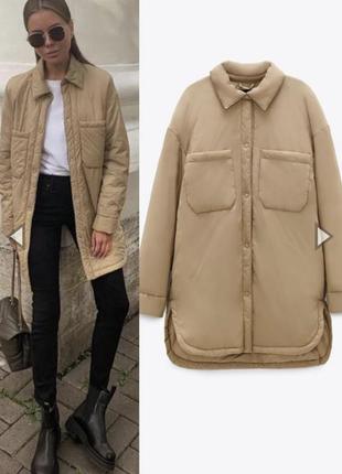 Легка куртка сорочка zara s бежева