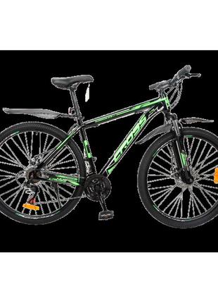 Cross велосипед cross stinger 27.5" 18" чорний-зелений