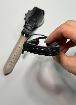 Годинник чоловічий наручний кварцовий колір чорний у комплекті з браслетом у подарунковій коробці6 фото