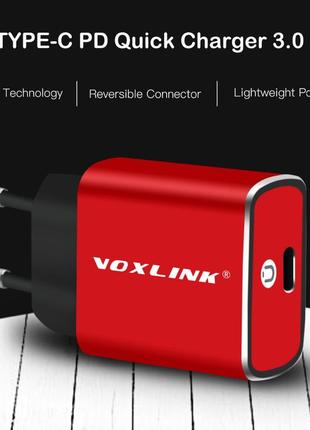 Зарядное устройство voxlink 19.5w usb type-c qc3.0 pd2 фото