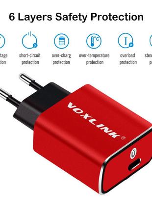 Зарядное устройство voxlink 19.5w usb type-c qc3.0 pd6 фото