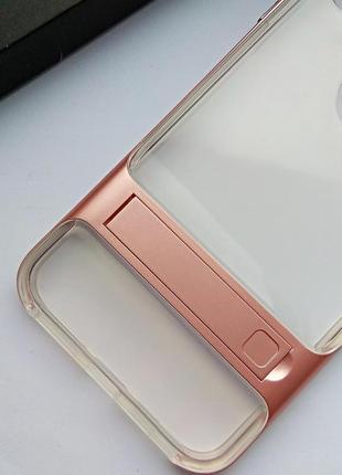 Чохол для iphone xs max силіконовий прозорий із рамкою та підставкою3 фото