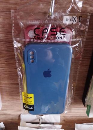 Чохол silicone case для apple iphone xs синій