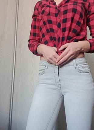 Сірі вузькі джинси скіні zara