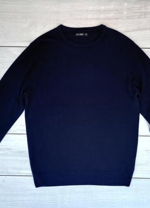 Качественный тонкий темно-синий свитер м р