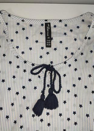 Красивая блузка в полоску со звёздезками5 фото