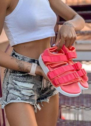 Женские сандалии adidas в коралловом цвете (36-40)6 фото