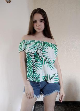 Блуза/топ  с тропическим принтом 🌴🌴🌴sale!!!