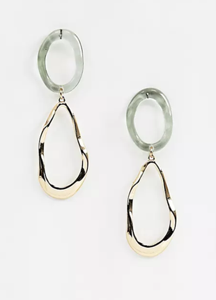 🌟🌸великі сережки-гвоздики з підвісками від liasrs & lovers із сайту asos1 фото