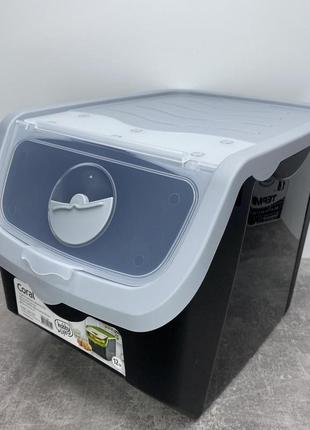 Контейнер для овочів пластиковий 12 л 23,5*32,5*23,5 см. hobby life 02 1506 чорний зі світло-сірим