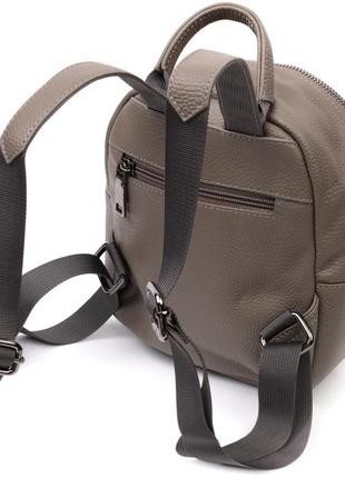 Жіночий компактний стильний рюкзак із натуральної шкіри vintage 22435 сірий2 фото
