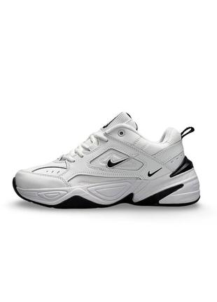 Жіночі шкіряні білі кросівки в стилі nike m2k tekno 🆕 кросівки найк м2к текно