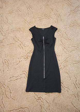 Сарафан, платье черное,молния