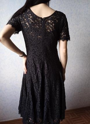 Черное кружевное платье.3 фото