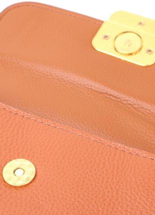 Модна сумка з жорстким каркасом із натуральної шкіри vintage 22390 коричнева4 фото