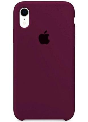 Силиконовый чехол apple silicone marsala  для iphone xr марсала с открытым низом1 фото