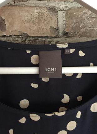 Віскозне платіце в горошок ichi, основний колір синій, розмір хс-с-м5 фото