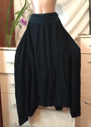 Итальянская чёрная юбка на резинке