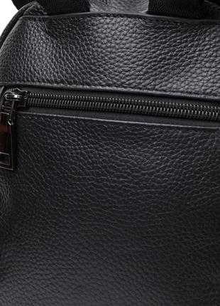 Компактний стильний рюкзак із натуральної шкіри vintage 22434 чорний6 фото