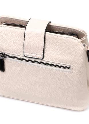 Изысканная сумка для стильных женщин из натуральной кожи vintage 22414 белая2 фото