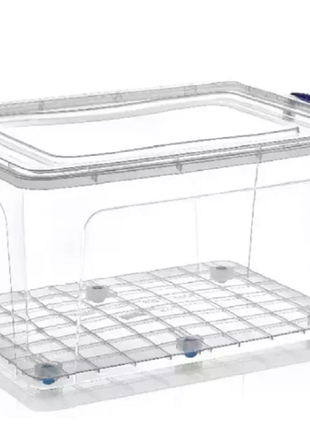 Контейнер великий пластиковий з ручками на колесах stars plast 80л