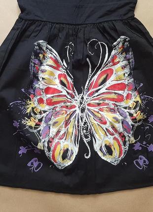 Чорне літнє плаття принт метелик, р. s3 фото