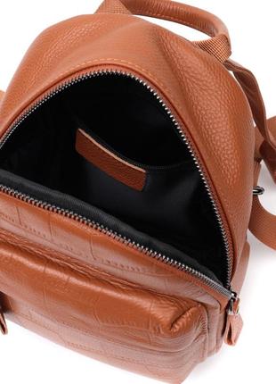 Небольшой стильный рюкзак из натуральной кожи vintage 22433 коричневый4 фото