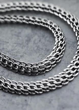 Серебряная цепочка питон / венеция. цепь на шею серебро толстая широкая 7 мм 60 см