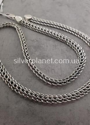 Срібна цепочка пітон / венеція. ланцюг на шию срібло товстий широкий 7 мм 60 см7 фото
