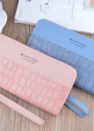 Жіночий гаманець клатч на 2 відділи з ручкою модний та місткий 14682 фото