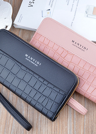 Жіночий гаманець клатч на 2 відділи з ручкою модний та місткий 14688 фото