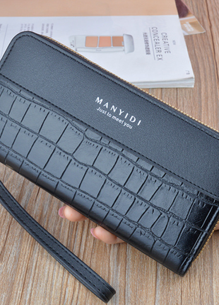 Жіночий гаманець клатч на 2 відділи з ручкою модний та місткий 14687 фото