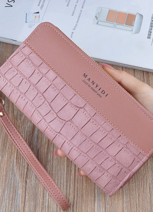 Жіночий гаманець клатч на 2 відділи з ручкою модний та місткий 14683 фото