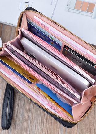 Жіночий гаманець клатч на 2 відділи з ручкою модний та місткий 14685 фото