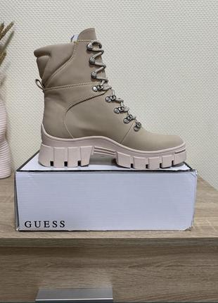 Жіночі черевики ботінки на шнурівці беж 36 розмір оригінал guess гесс2 фото