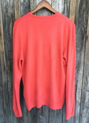 Джемпер пуловер мужской с v вырезом, коралловый4 фото