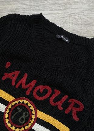 Стильный свитер черного цвета вязаный 36/s10 фото