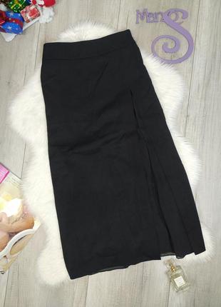 Женская юбка чёрная удлинённая на подкладке размер s
