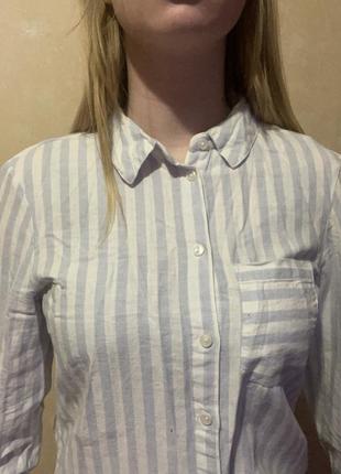 Dorothy perkins рубашка з голубими полосками1 фото