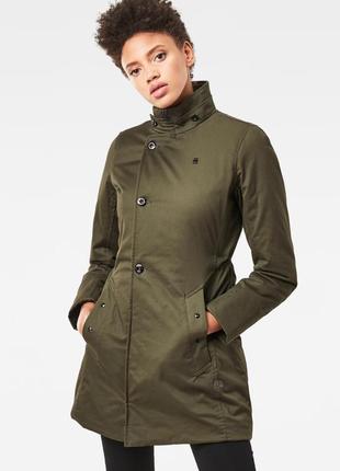Круте утеплене пальто тренч куртка g-star raw minor classic padded slim trench coat women's