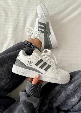 Adidas forum white grey premium, кросівки жіночі адідас, кроссовки женские демисезонные адидас