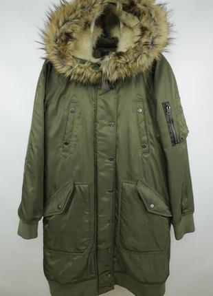 Зимова тепла парка аляска diesel type n.78 n-3b hood fur khaki women's parka coat