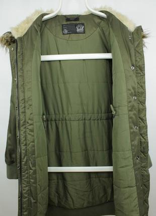 Зимова тепла парка аляска diesel type n.78 n-3b hood fur khaki women's parka coat5 фото