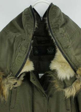 Зимова тепла парка аляска diesel type n.78 n-3b hood fur khaki women's parka coat3 фото