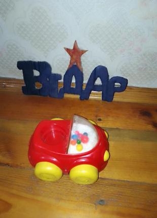 1992 fisher price ball popper  червоний вінтажний автомобіль каталка брязкальце poppity pop push