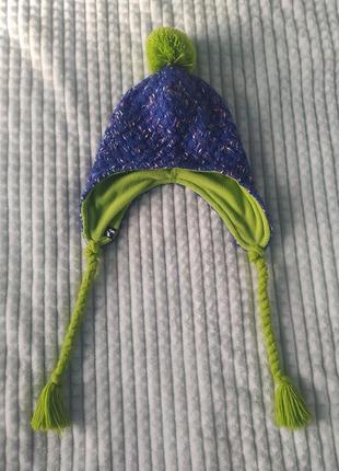 Шапка adidas прикольная с бубоном на флисе