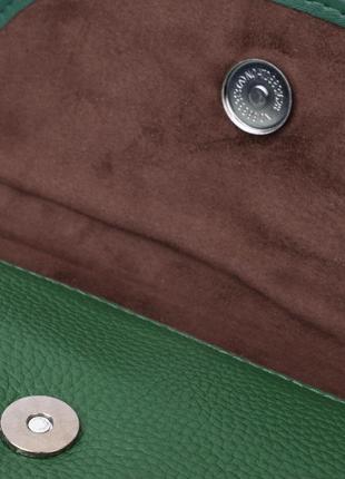 Компактна жіноча шкіряна сумка з напівкруглим клапаном vintage 22260 зелена4 фото