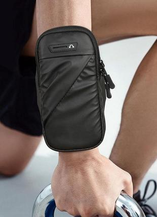 Мужская сумка для бега для телефона runner-free на руку спортивная из водоотталкивающей ткани1 фото